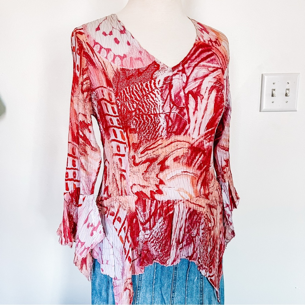 Vintage Y2K Jaipur | Pink Half Sleeve Asymmetrical Blouse Top